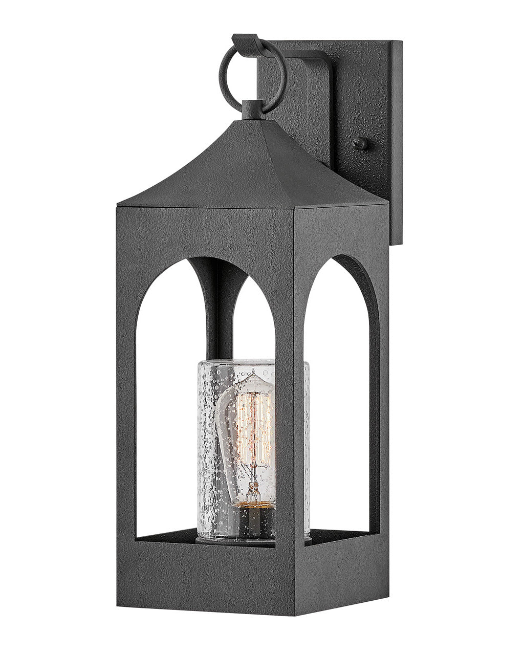 OUTDOOR AMINA Wall Mount Lantern Outdoor Wall Lights Hinkley Distressed Zinc 8.0x6.0x17.0 