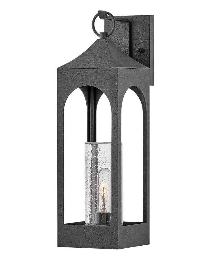 OUTDOOR AMINA Wall Mount Lantern Outdoor Wall Lights Hinkley Distressed Zinc 8.0x6.0x23.75