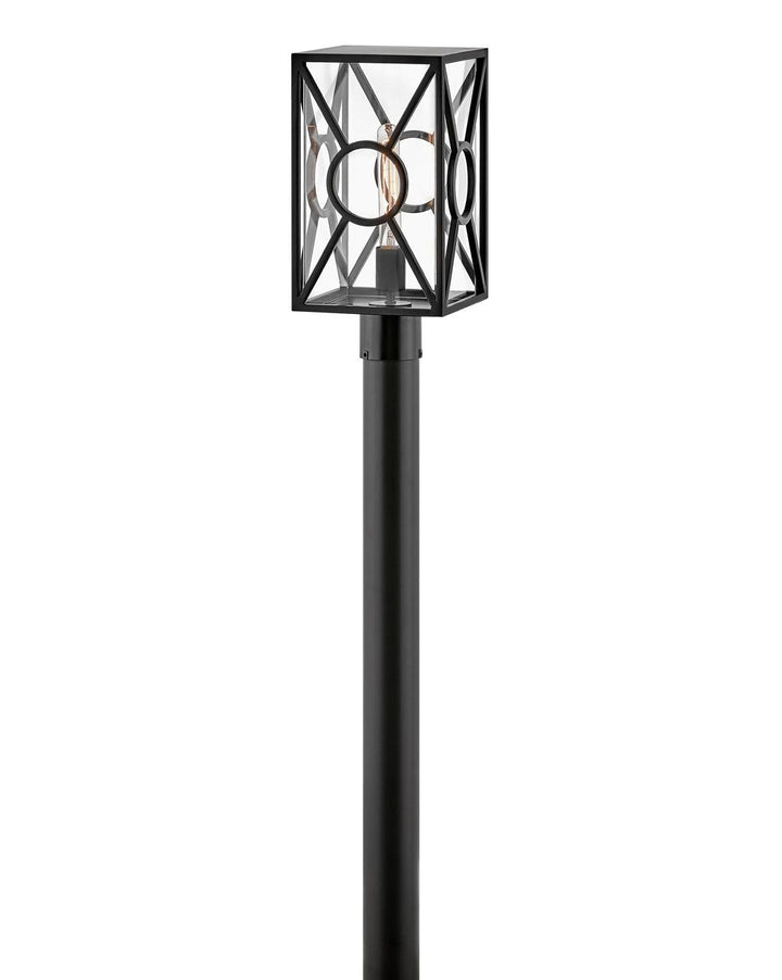 OUTDOOR BRIXTON Post Top or Pier Mount Lantern Pier & Post Mount Lights Hinkley Black 8.0x8.0x15.5 