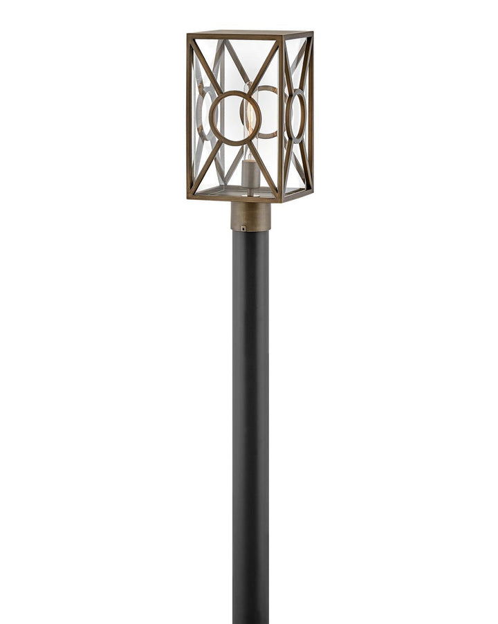 OUTDOOR BRIXTON Post Top or Pier Mount Lantern Pier & Post Mount Lights Hinkley Burnished Bronze 8.0x8.0x15.5 