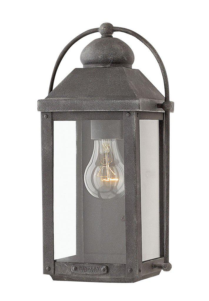 ANCHORAGE-Small Wall Mount Lantern Outdoor l Wall Hinkley Aged Zinc  
