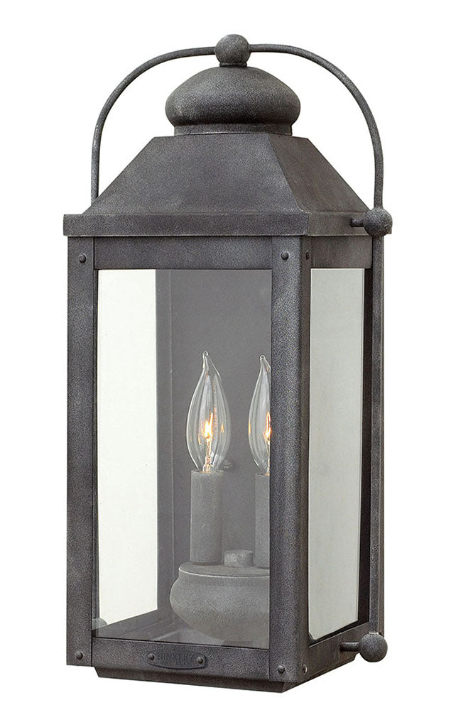 OUTDOOR ANCHORAGE Wall Mount Lantern Outdoor l Wall Hinkley Aged Zinc 7.75x9.25x17.75 