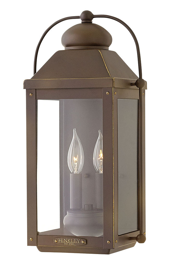 ANCHORAGE-Medium Wall Mount Lantern Outdoor Wall Lights Hinkley Light Oiled Bronze  