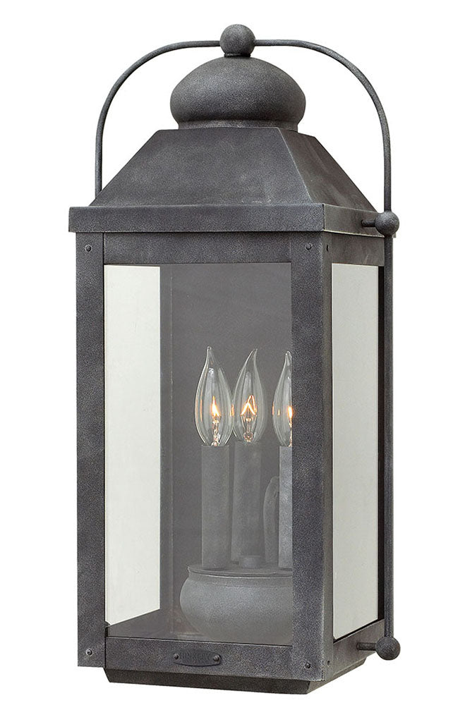 ANCHORAGE-Large Wall Mount Lantern Outdoor l Wall Hinkley Aged Zinc  