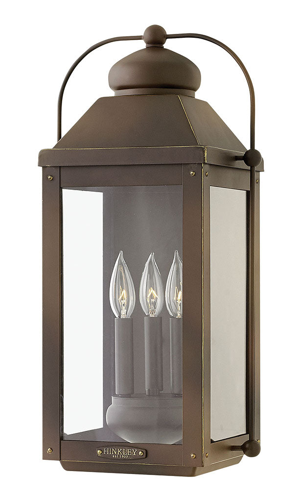 OUTDOOR ANCHORAGE Wall Mount Lantern Outdoor Wall Lights Hinkley Light Oiled Bronze 9.0x11.0x21.5 