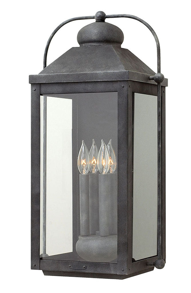 OUTDOOR ANCHORAGE Large Wall Mount Lantern Outdoor l Wall Hinkley Aged Zinc 10.75x13.0x25.0 