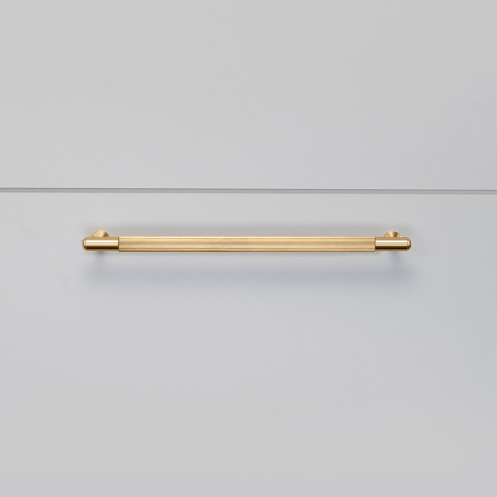 Buster + Punch Pull Bar, Linear Design, with backplate Cabinet Hardware Buster + Punch Brass Medium 