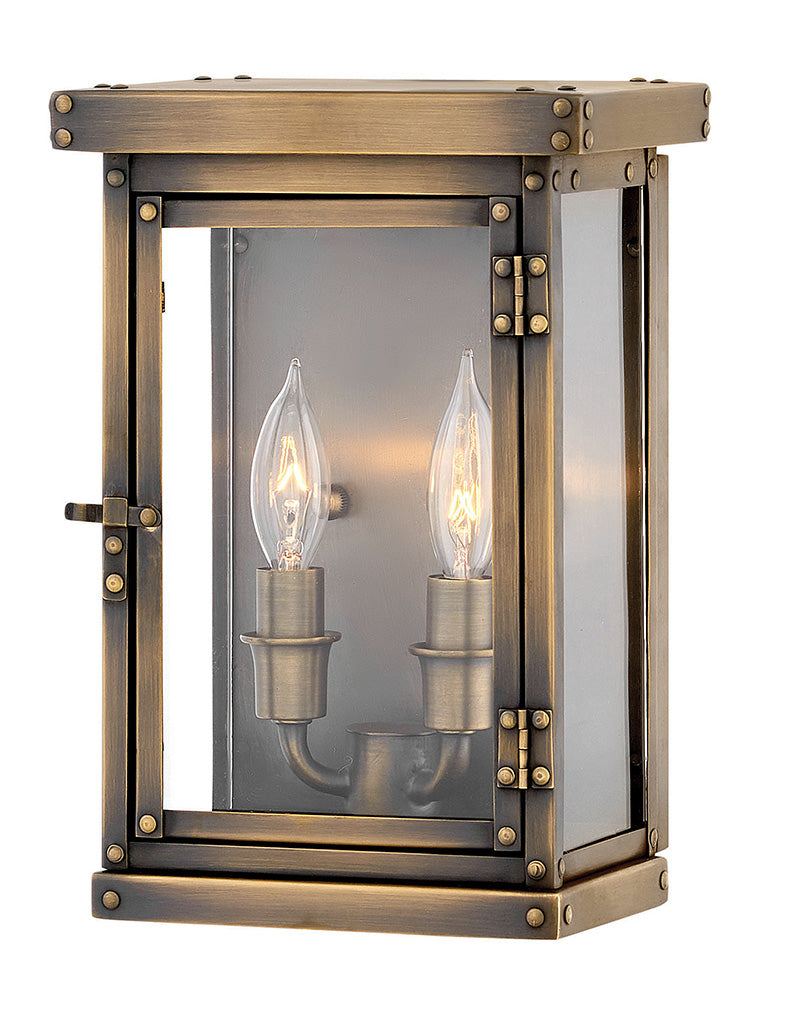 OUTDOOR HAMILTON Wall Mount Lantern Outdoor Wall Lights Hinkley Dark Antique Brass 5.0x7.25x10.5 