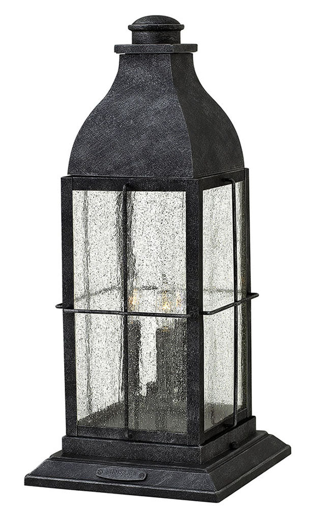 OUTDOOR BINGHAM Pier Mount Lantern Outdoor Wall Lights Hinkley Greystone 9.75x9.75x21.25 