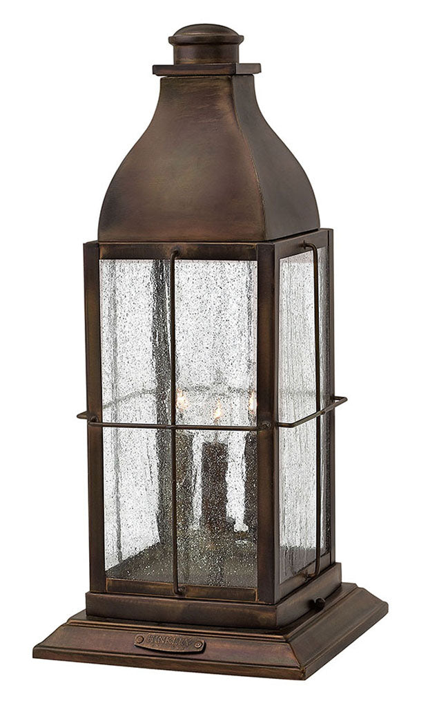 OUTDOOR BINGHAM Pier Mount Lantern Outdoor Wall Lights Hinkley Sienna 9.75x9.75x21.25