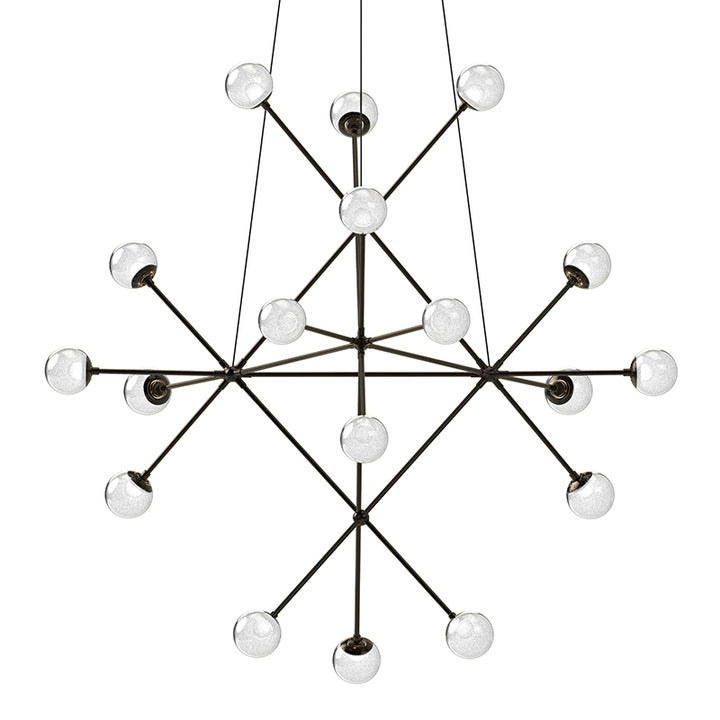 Sonneman Beta LED Pendant Pendants Sonneman Polished Black Nickel / White Crushed Glass  