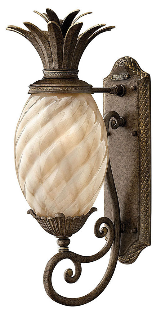 OUTDOOR PLANTATION Wall Mount Lantern Outdoor Wall Lights Hinkley Pearl Bronze 11.0x8.0x21.25