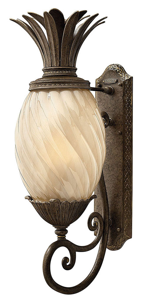 OUTDOOR PLANTATION Wall Mount Lantern Outdoor Wall Lights Hinkley Pearl Bronze 13.75x10.25x28.0