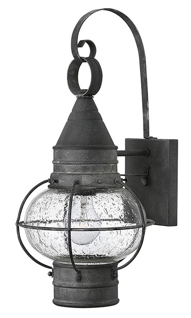 OUTDOOR CAPE COD Wall Mount Lantern Outdoor Wall Lights Hinkley Aged Zinc 10.25x8.5x18.0 