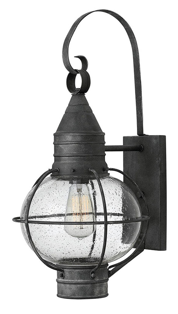 OUTDOOR CAPE COD Wall Mount Lantern Outdoor Wall Lights Hinkley Aged Zinc 13.0x10.75x23.25 