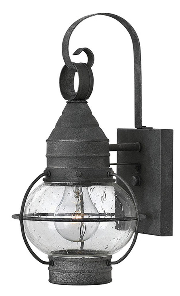 OUTDOOR CAPE COD Wall Mount Lantern Outdoor Wall Lights Hinkley Aged Zinc 8.0x7.0x14.0