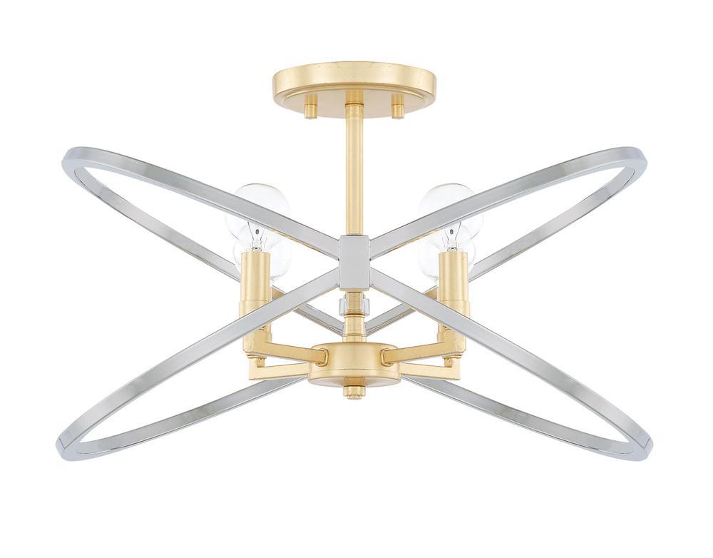 Capital 4 Light Semi-Flush 220841 Ceiling Flush Mounts Capital Gold  