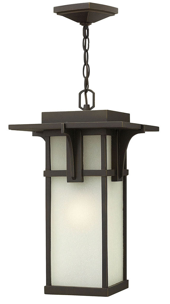 OUTDOOR MANHATTAN Hanging Lantern Outdoor Hanging Lights Hinkley Oil Rubbed Bronze Etched Seedy