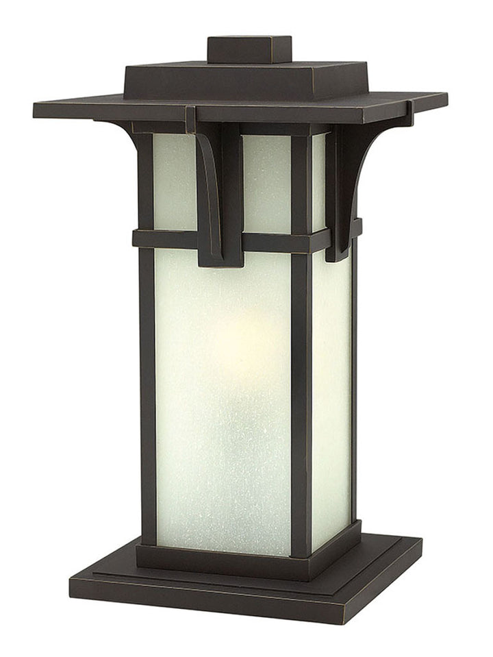 OUTDOOR MANHATTAN Pier Mount Lantern Outdoor Wall Lights Hinkley Oil Rubbed Bronze Etched Seedy