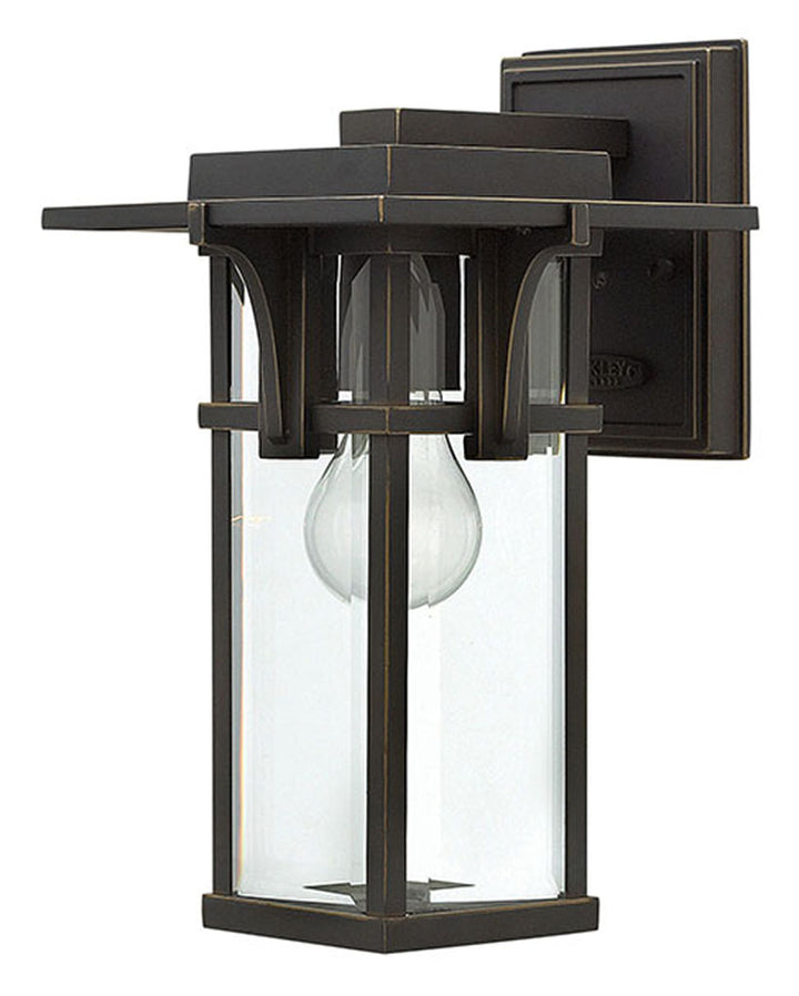 OUTDOOR MANHATTAN Wall Mount Lantern Outdoor Wall Lights Hinkley Oil Rubbed Bronze / Clear Glass 8.0x7.25x11.75