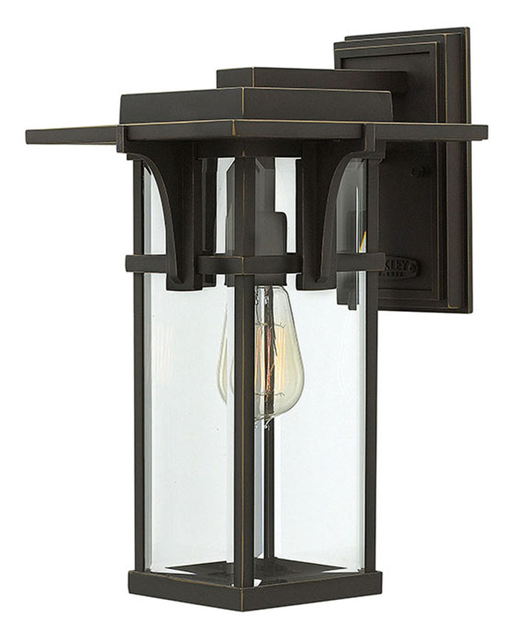 OUTDOOR MANHATTAN Wall Mount Lantern Outdoor Wall Lights Hinkley Oil Rubbed Bronze / Clear Glass 10.25x9.25x15.0