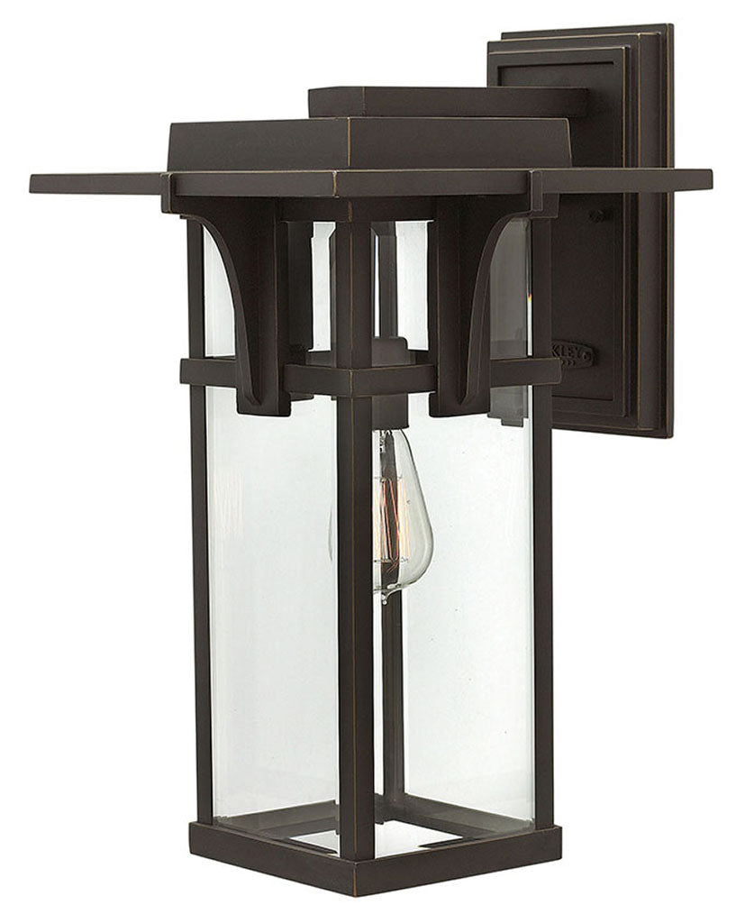 OUTDOOR MANHATTAN Wall Mount Lantern Outdoor Wall Lights Hinkley Oil Rubbed Bronze / Clear Glass 12.5x11.25x18.5