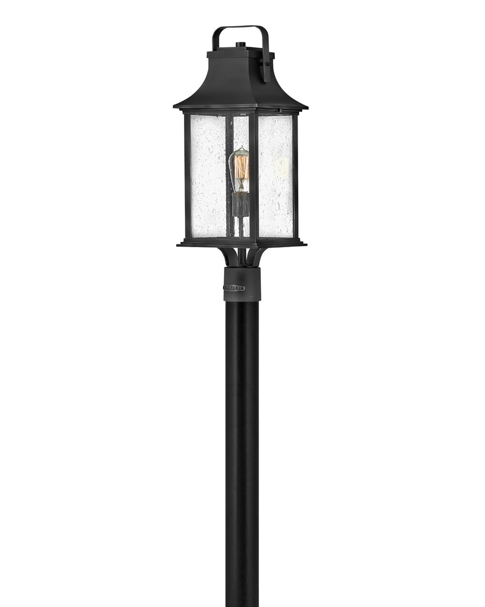 OUTDOOR GRANT Post Top or Pier Mount Lantern Pier & Post Mount Lights Hinkley Textured Black 8.5x8.5x23.75 