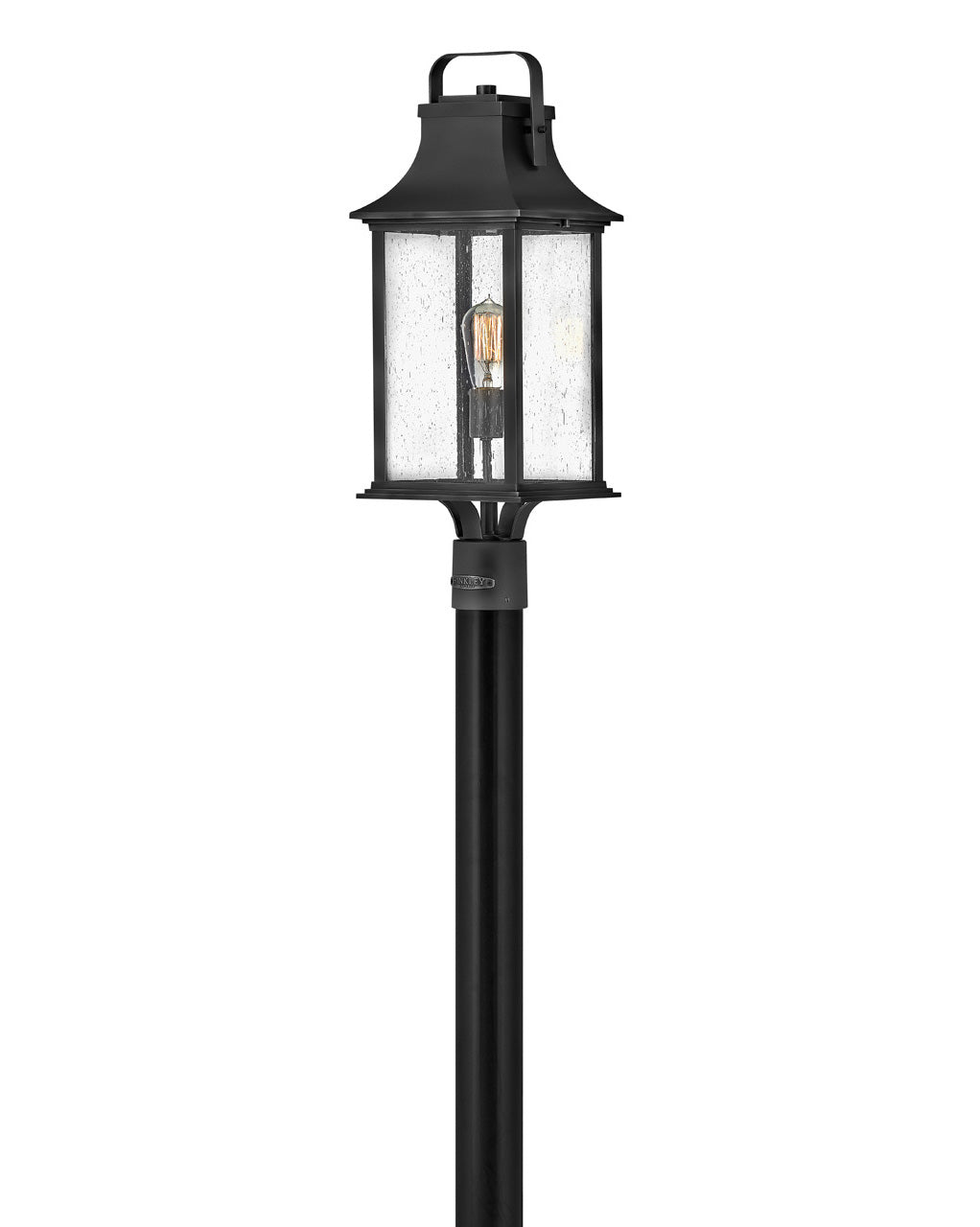 OUTDOOR GRANT Post Top or Pier Mount Lantern Pier & Post Mount Lights Hinkley Textured Black 8.5x8.5x23.75 