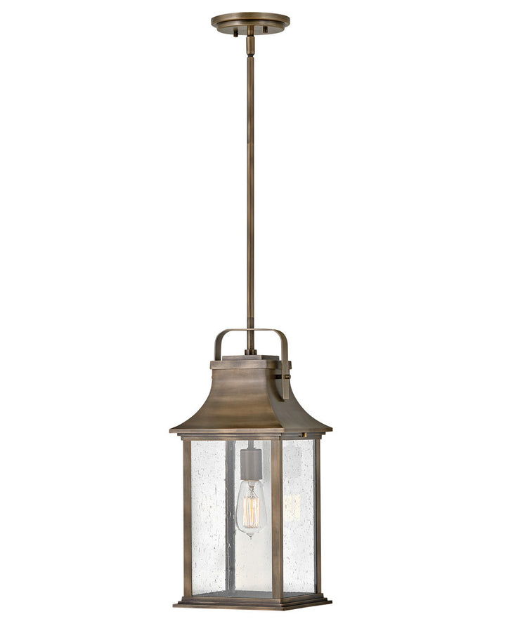 OUTDOOR GRANT Hanging Lantern Outdoor Hanging Lights Hinkley Burnished Bronze 8.5x8.5x19.75 