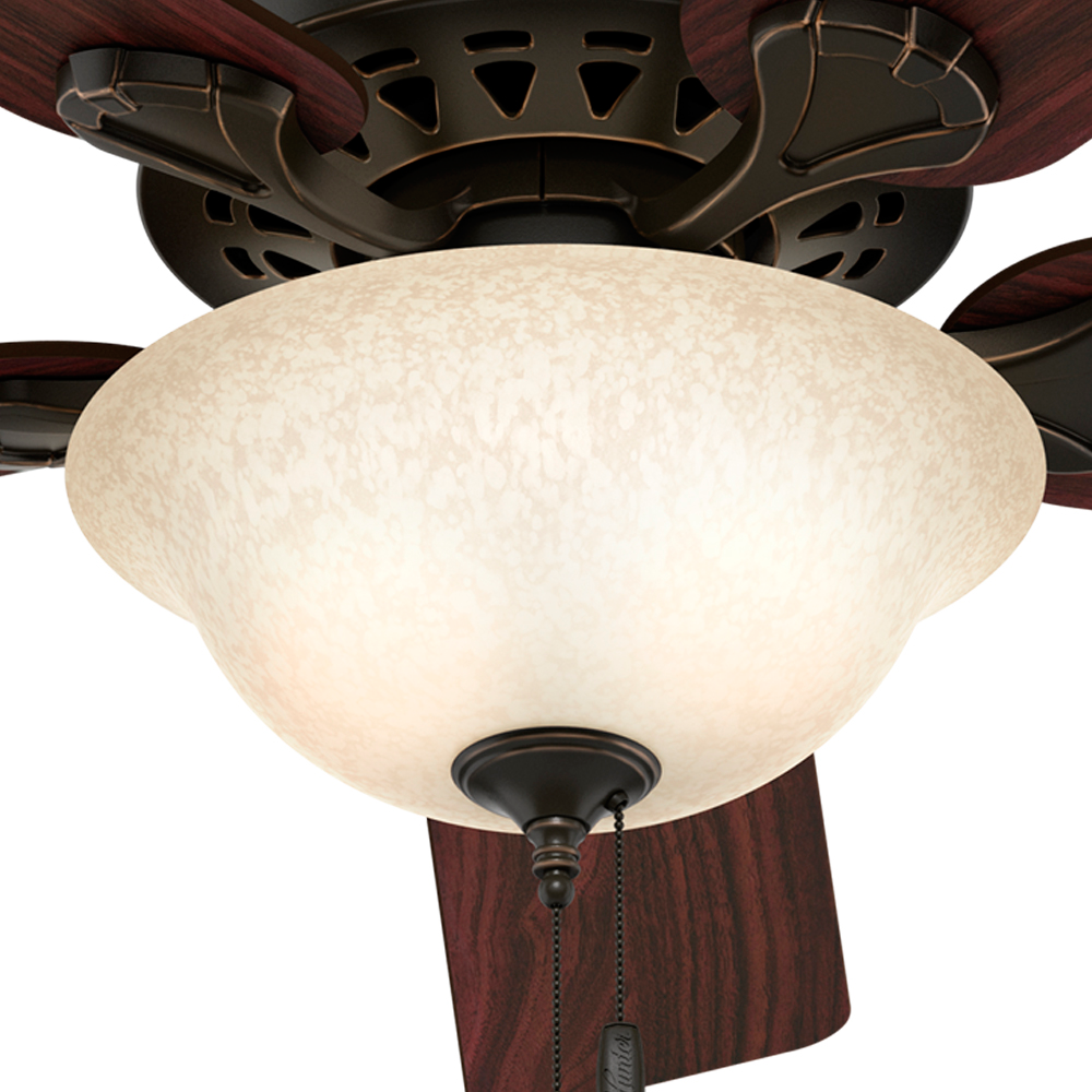 Hunter 52 inch Waldon Ceiling Fan with LED Light Kit and Pull Chain Ceiling Fan Hunter Onyx Bengal Cherry / Walnut Italian Amber Scavo