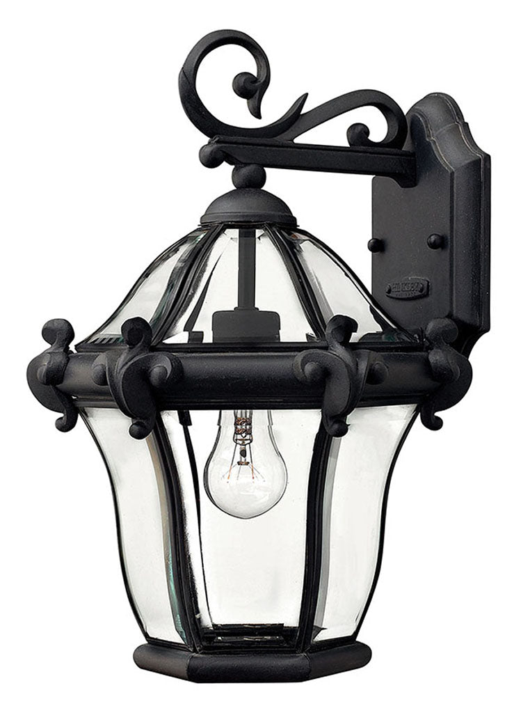 OUTDOOR SAN CLEMENTE Wall Mount Lantern Outdoor Wall Lights Hinkley Museum Black 9.25x8.5x13.75