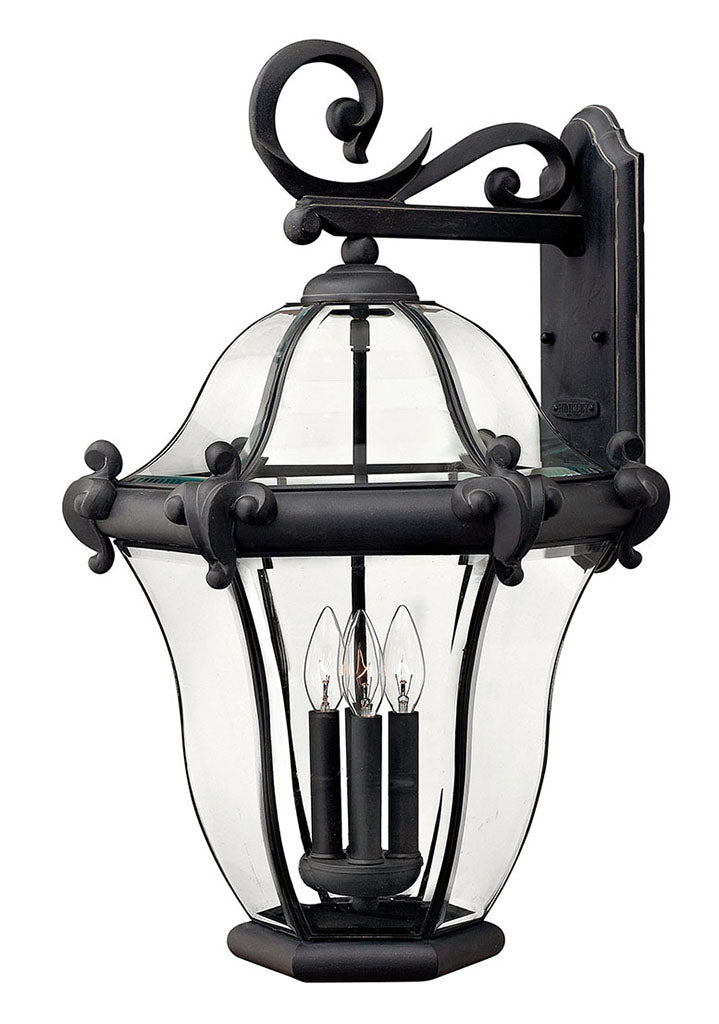 OUTDOOR SAN CLEMENTE Wall Mount Lantern Outdoor Wall Lights Hinkley Museum Black 15.75x17.0x25.75