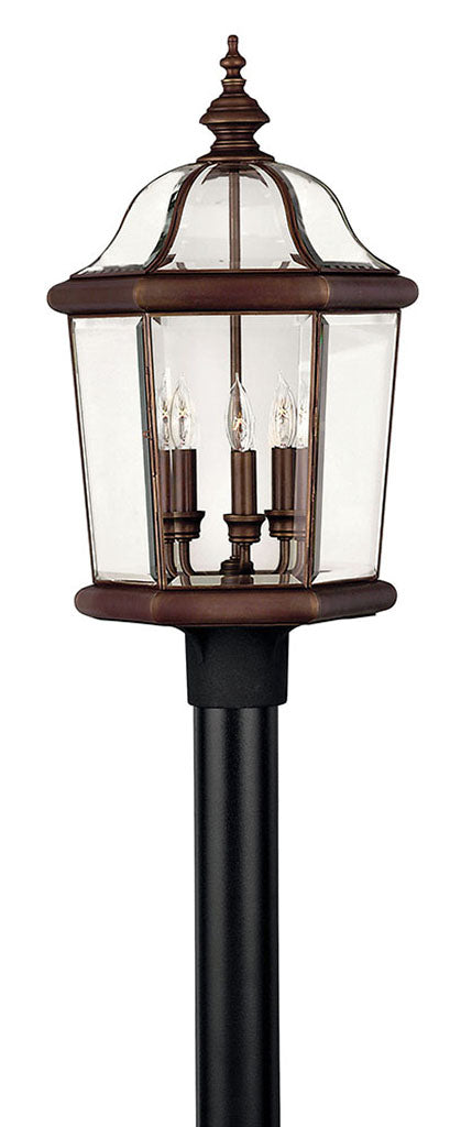 OUTDOOR AUGUSTA Post Top or Pier Mount Lantern Pier & Post Mount Lights Hinkley Copper Bronze 13.25x13.25x23.25 