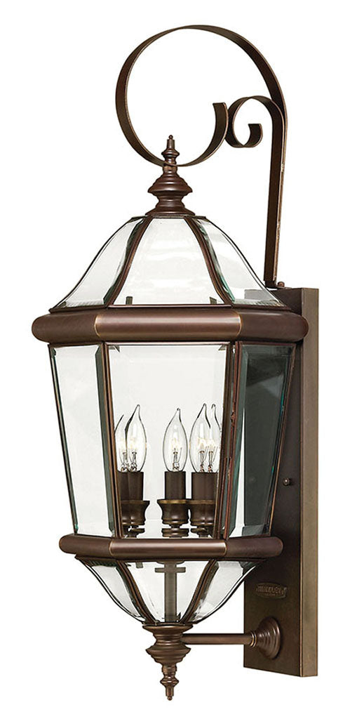 OUTDOOR AUGUSTA Wall Mount Lantern Outdoor Wall Lights Hinkley Copper Bronze 10.5x11.25x27.0 