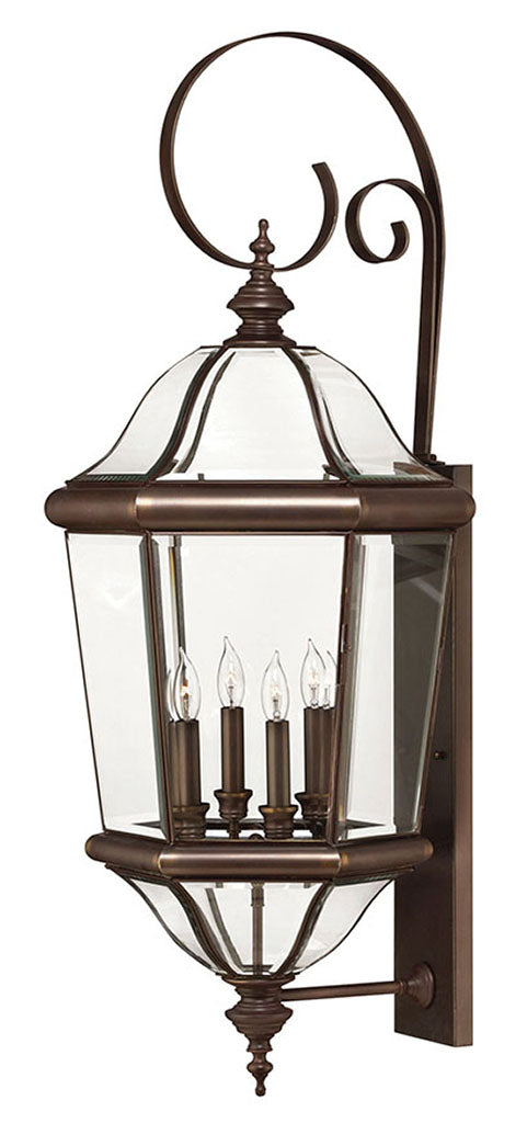 OUTDOOR AUGUSTA Wall Mount Lantern Outdoor Wall Lights Hinkley Copper Bronze 14.5x15.75x38.75