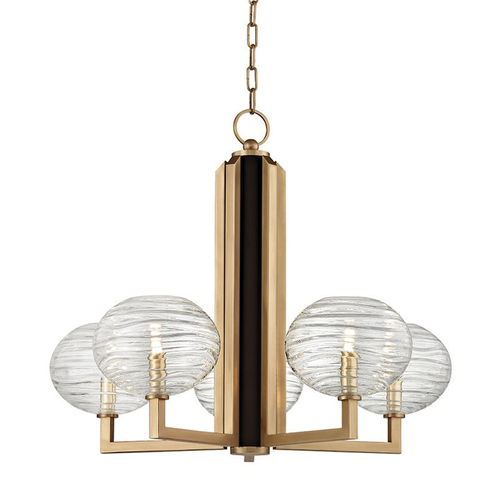 BRETON - 5 LIGHT CHANDELIER Chandeliers Hudson Valley Lighting Aged Brass  