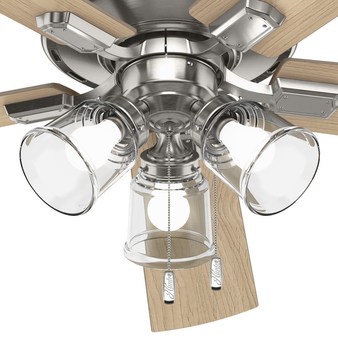 Hunter 60 inch Crestfield Ceiling Fan with LED Light Kit and Pull Chain Bowls Hunter