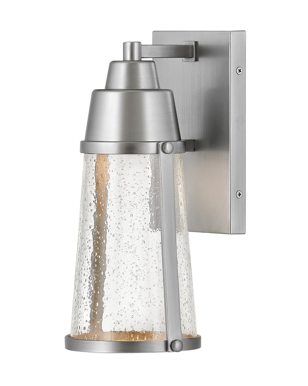 OUTDOOR MILES Wall Mount Lantern Outdoor Wall Lights Hinkley Satin Nickel 6.25x6.0x12.0 