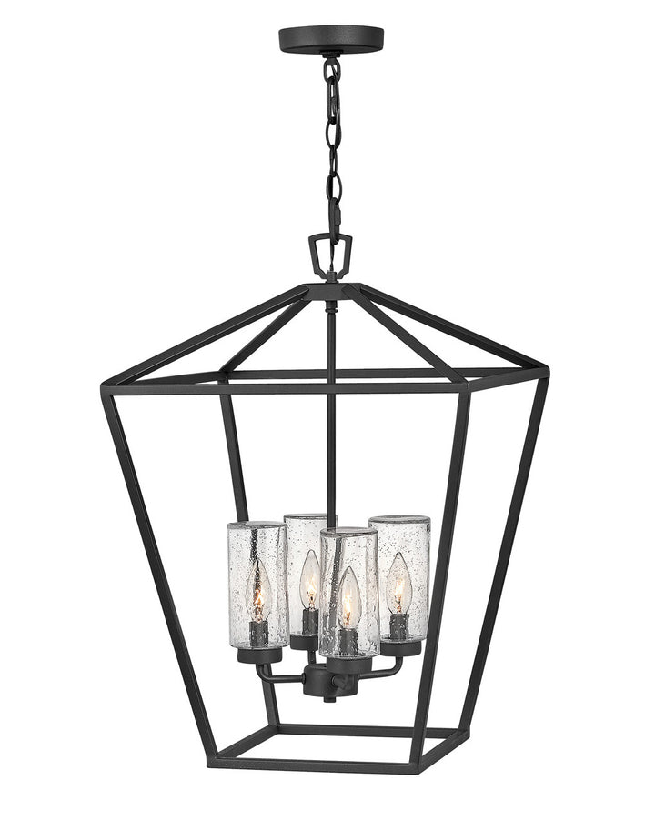 ALFORD PLACE Medium Single Tier Outdoor Chandelier Outdoor Wall Lights Hinkley Museum Black  