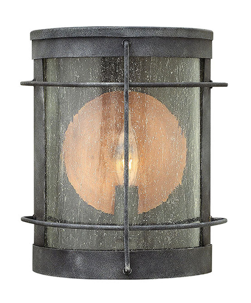 OUTDOOR NEWPORT Wall Mount Lantern Outdoor Wall Lights Hinkley Aged Zinc 4.0x7.0x9.25 