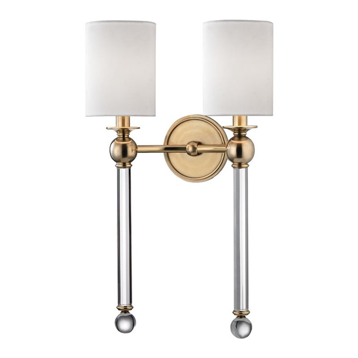 Gordon - 2 LIGHT WALL SCONCE Wall Sconces Hudson Valley Lighting Aged Brass  