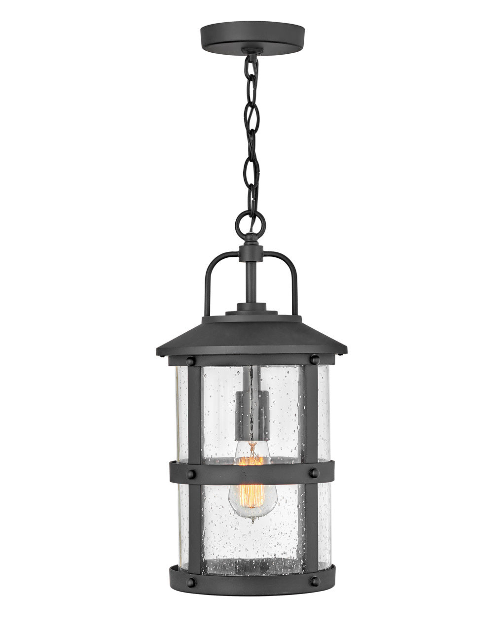 OUTDOOR LAKEHOUSE Hanging Lantern Outdoor Light Fixture l Hanging Hinkley Black 9.0x9.0x17.75 