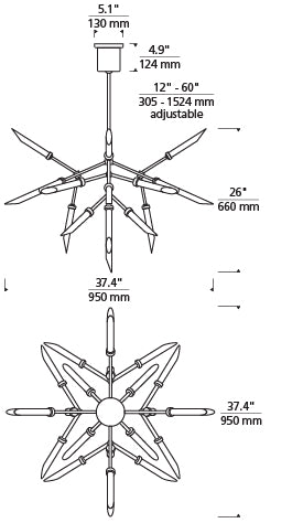 Tech Lighting Spur Chandelier Chandeliers Tech Lighting   