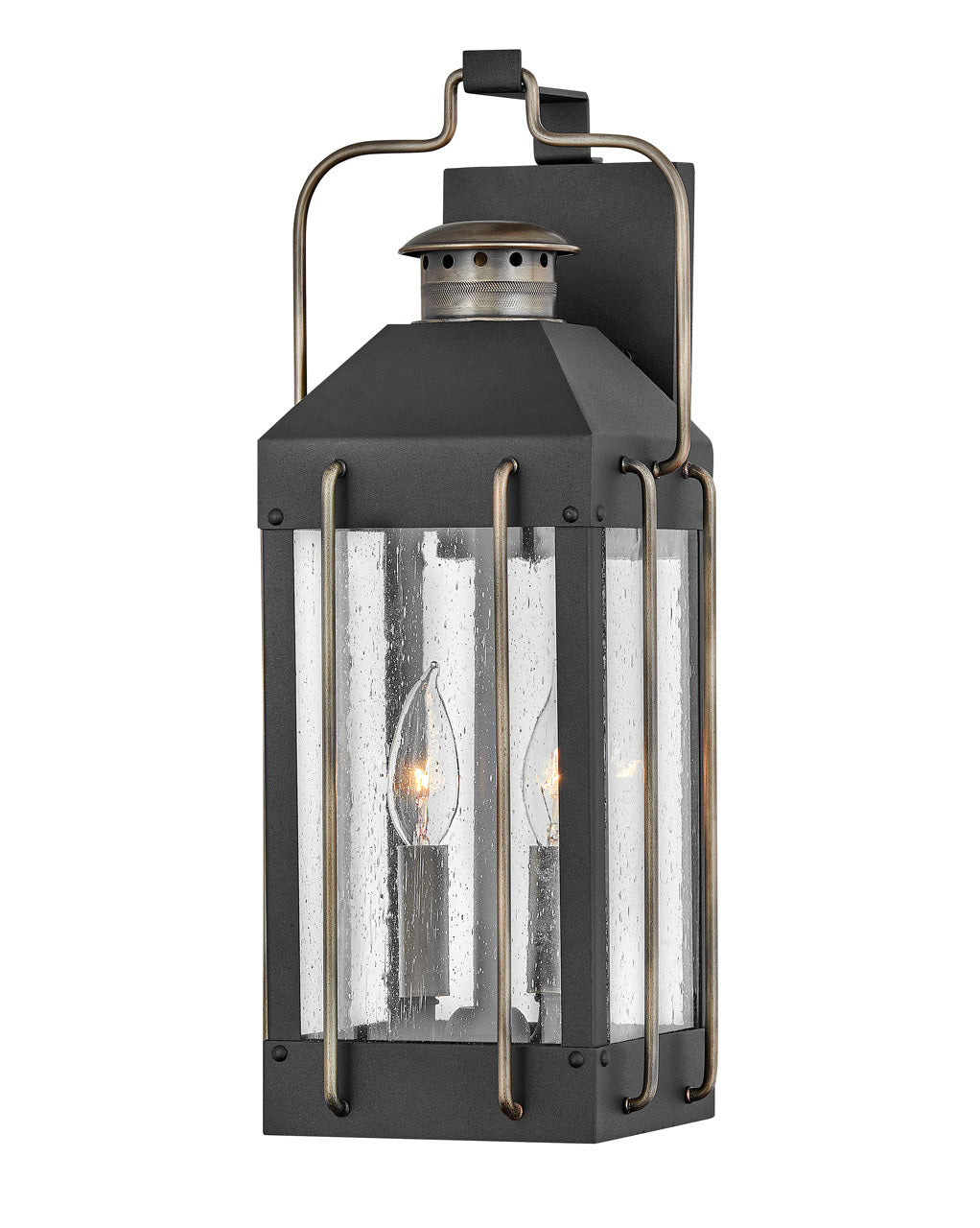 OUTDOOR FITZGERALD Wall Mount Lantern Outdoor Wall Lights Hinkley Textured Black 7.5x7.5x18.5