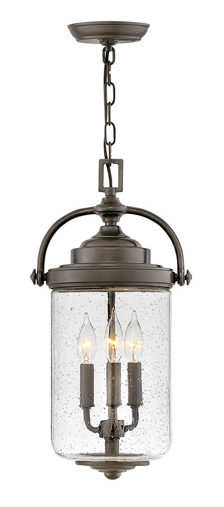 OUTDOOR WILLOUGHBY Hanging Lantern Outdoor Hanging Lights Hinkley Oil Rubbed Bronze 10.0x10.0x19.75 