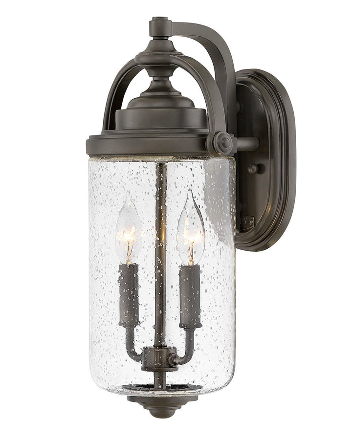 OUTDOOR WILLOUGHBY Wall Mount Lantern Outdoor Wall Lights Hinkley Oil Rubbed Bronze 8.5x8.25x17.0