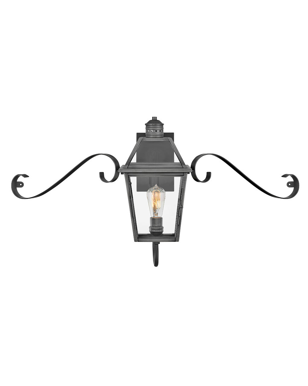 OUTDOOR NOUVELLE Wall Mount Lantern Outdoor Wall Lights Hinkley Blackened Brass 10.5x37.0x18.5 