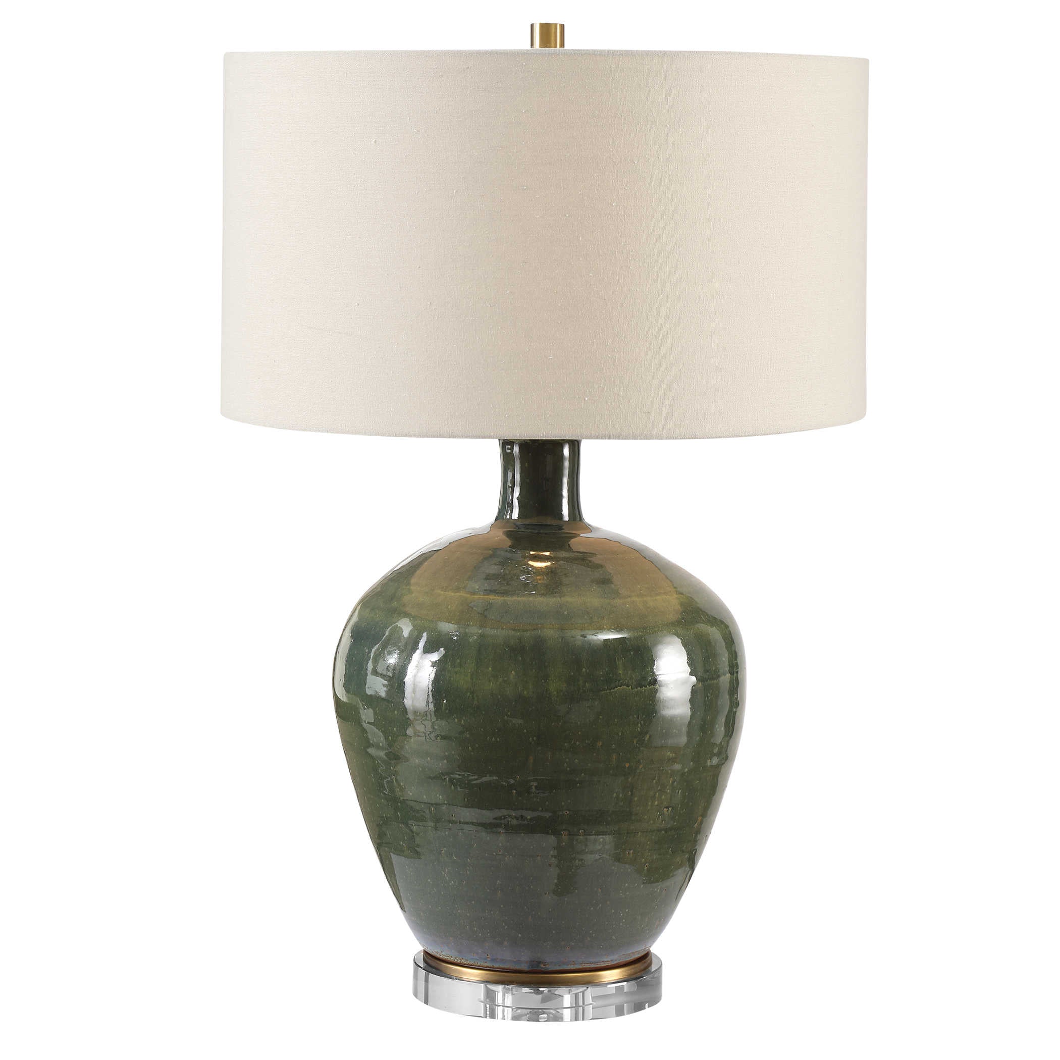 Uttermost Elva Emerald Table Lamp Lamp Uttermost Steel&ceramic&crystal  