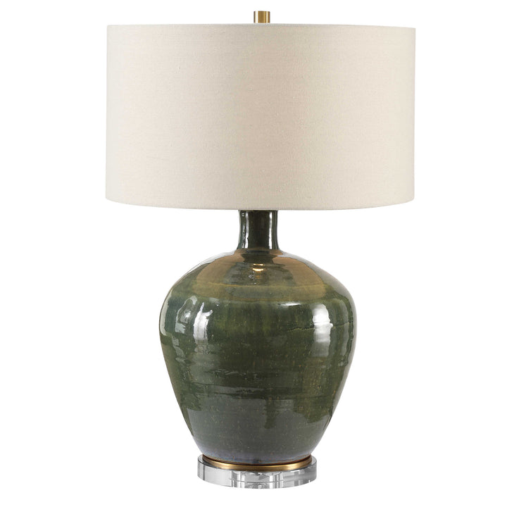 Uttermost Elva Emerald Table Lamp Table Lamps Uttermost Steel&ceramic&crystal