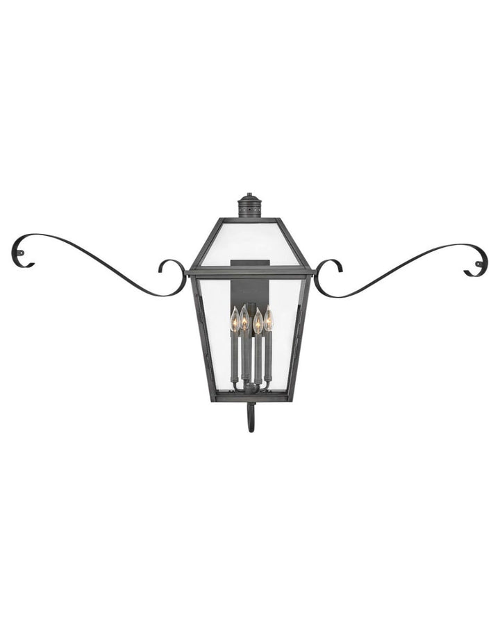 OUTDOOR NOUVELLE Wall Mount Lantern Outdoor Wall Lights Hinkley Blackened Brass 18.25x60.25x30.5 